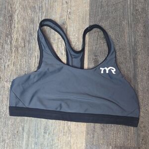 TYR Women's Black and Gray Swim Sports Bra